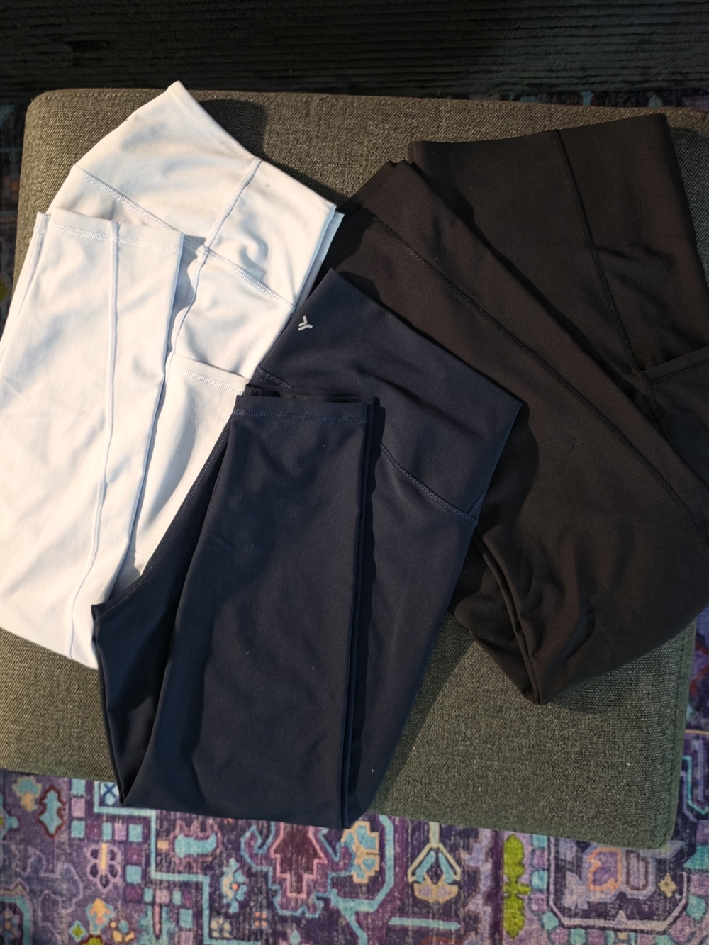 Old Navy Women's Leggings Lot Of 3 — Pale Purple, Navy & Black